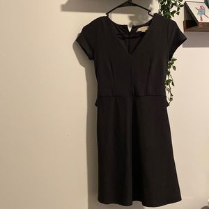 Loft Petite Navy Tie A Line Dress